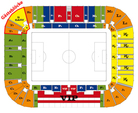 Stadionplan Rudolf-Harbig-Stadion - Dynamo Dresden