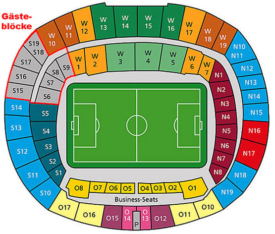 Stadionplan Niedersachsenstadion (Heinz von Heiden Arena) - Hannover 96