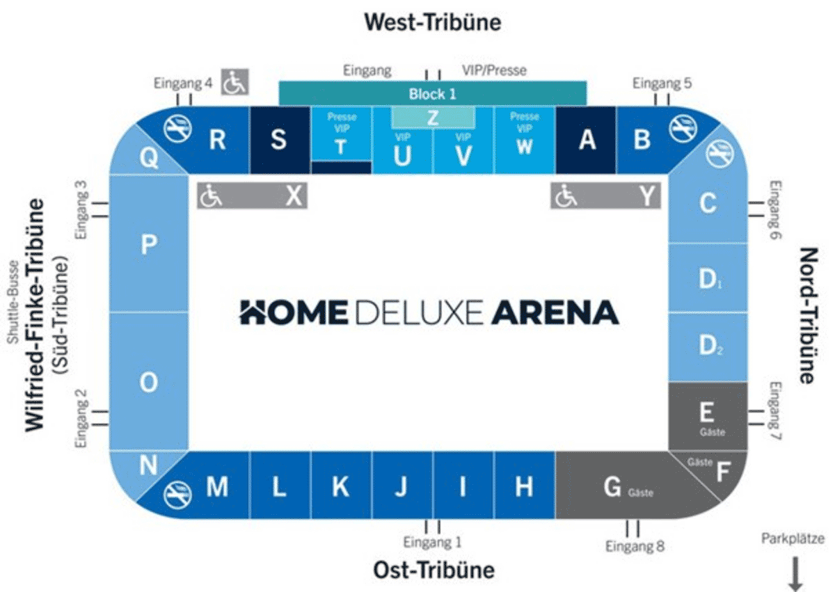 Stadionplan Home Deluxe Arena - SC Paderborn