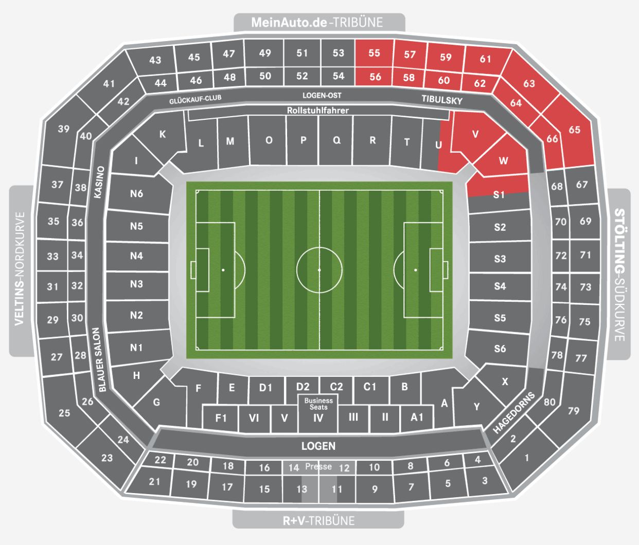 Stadionplan Arena AufSchalke (Veltins Arena) - Schalke 04