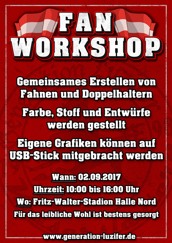 Flyer: Fanworkshop am 02. September 2017
