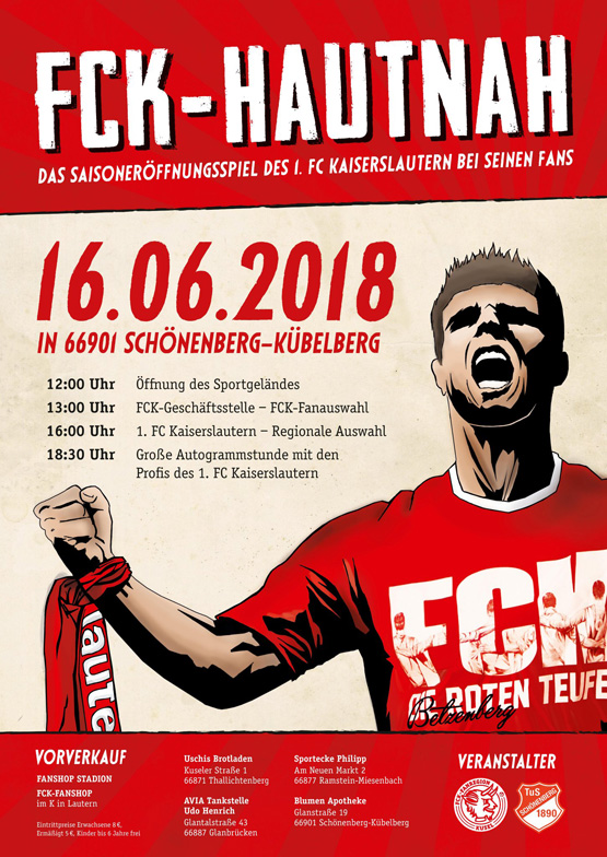 Ankündigungsplakat: FCK-Fanspiel 2018