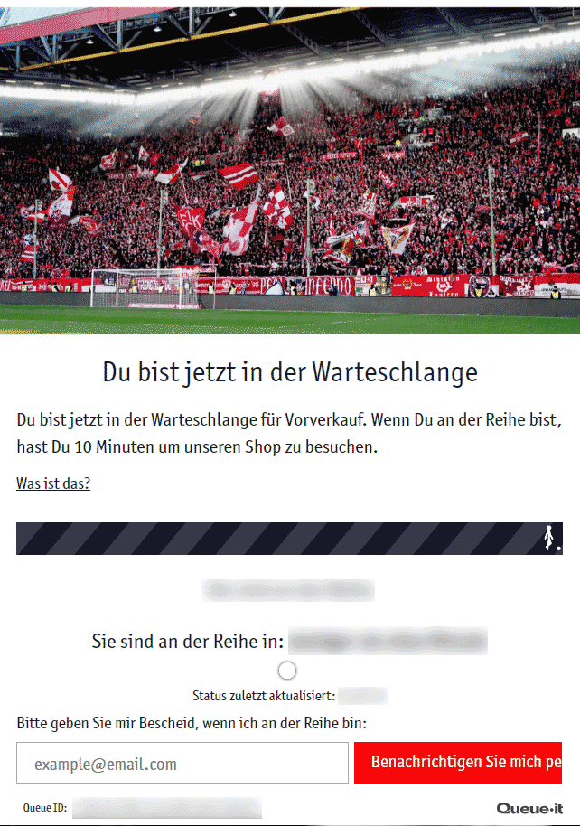 Screenshot 4: Warteschlange im Online-Ticketshop